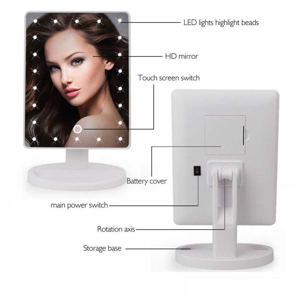 22 LED Touch Screen Makeup Large LED Mirror